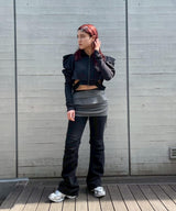 Sheer Frill Layered Knit Skirt-LCDC TM-Forget-me-nots Online Store