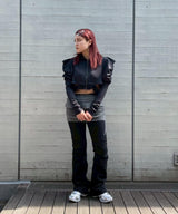 Sheer Frill Layered Knit Skirt-LCDC TM-Forget-me-nots Online Store