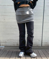 Sheer Frill Layered Knit Skirt-LCDC TM-Forget-me-nots Online Store