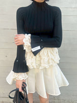 Back Open Smocking Contrast Top-rokh-Forget-me-nots Online Store