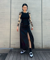 Printed Marl Mesh Long Sleeve Top-GANNI-Forget-me-nots Online Store