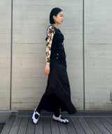 Printed Marl Mesh Long Sleeve Top-GANNI-Forget-me-nots Online Store