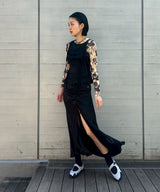 Printed Marl Mesh Long Sleeve Top-GANNI-Forget-me-nots Online Store