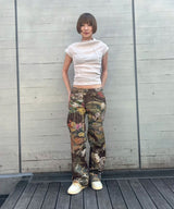 Pinstripe Printed Denim Trousers-CONSTANÇA ENTRUDO-Forget-me-nots Online Store