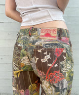 Pinstripe Printed Denim Trousers-CONSTANÇA ENTRUDO-Forget-me-nots Online Store