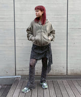 Printed Hoodie Brown-AVAVAV-Forget-me-nots Online Store