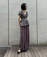 2 Tucks Wide Slacks-Forget-me-nots-Forget-me-nots Online Store