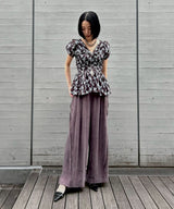 2 Tucks Wide Slacks-Forget-me-nots-Forget-me-nots Online Store