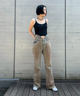 Cut-Out Waist Washed Denim-LCDC TM-Forget-me-nots Online Store