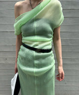 Sheer Gathered Knit Dress-FETICO-Forget-me-nots Online Store