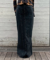 Organic Cotton Denim Long Skirt-FETICO-Forget-me-nots Online Store