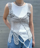 Hand-Knitted Rose Bustier-FETICO-Forget-me-nots Online Store