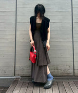 Lambs-Wool Layered Knit Vest-PERVERZE-Forget-me-nots Online Store