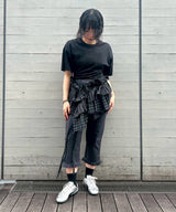 Stretch Stripe Tailoring Capri Pants-GANNI-Forget-me-nots Online Store