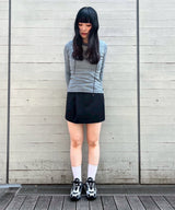 Wrap-Over Waist Mini Skirt-OPEN YY-Forget-me-nots Online Store