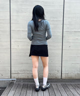 Wrap-Over Waist Mini Skirt-OPEN YY-Forget-me-nots Online Store