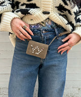 Micro Suede Stud Wallet Bag-OPEN YY-Forget-me-nots Online Store