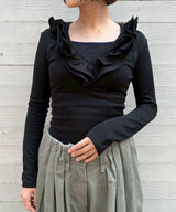 Ruffle Bodysuit-OPEN YY-Forget-me-nots Online Store