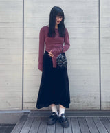 モデル身長:160cm / カラー:Burgundy / サイズ:F