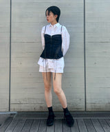 Lace Up Denim Bustier-FETICO-Forget-me-nots Online Store