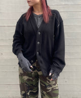 Lambs-Wool Layered Knit Cardigan-PERVERZE-Forget-me-nots Online Store