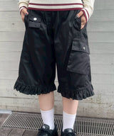 Duchesse Nylon Midi Ruffle Shorts-GANNI-Forget-me-nots Online Store