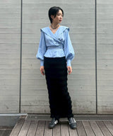 Rose Jaquard Stripe Sailor Collar Blouse-FETICO-Forget-me-nots Online Store