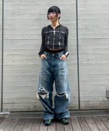 Double Denim Track Pants-LOADINGROOM-Forget-me-nots Online Store