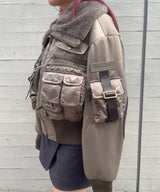 Multipocket Cargo Jacket With Leather Trim-Feng Chen Wang-Forget-me-nots Online Store