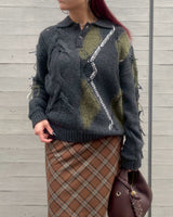 Argyle Fisherman Polo Sweater-Andersson Bell-Forget-me-nots Online Store