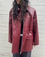 Fake Leather Jacket-Forget-me-nots-Forget-me-nots Online Store