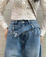 Double Wasit Denim Trousers-Feng Chen Wang-Forget-me-nots Online Store