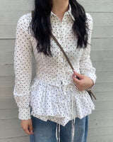 Buttoned Peplum Shirts-rokh-Forget-me-nots Online Store