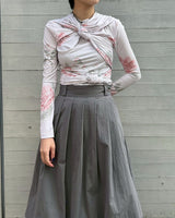 Knotted Jersey Top-rokh-Forget-me-nots Online Store