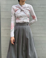 Knotted Jersey Top-rokh-Forget-me-nots Online Store