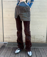 Slashed Denim Skirt-LOADINGROOM-Forget-me-nots Online Store