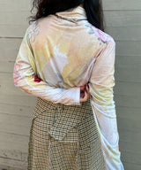 Graphic Slouch Turtleneck Tee-OPEN YY-Forget-me-nots Online Store