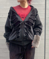 Os Shoulderless Hoodie Cut-Out Black