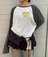 Layered Pleats Wrap Skirt-Forget-me-nots-Forget-me-nots Online Store