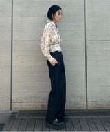 Wide Tuck Slacks-Forget-me-nots-Forget-me-nots Online Store