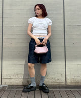 Gathered Mini Tee With Corset-Forget-me-nots-Forget-me-nots Online Store