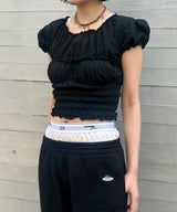 Gathered Mini Tee With Corset-Forget-me-nots-Forget-me-nots Online Store