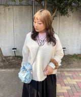 V Neck Over Size Knit-Forget-me-nots-Forget-me-nots Online Store