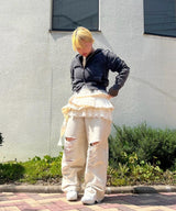 1710 Snow Washed Cropped Zip-Front Hoodie-LCDC TM-Forget-me-nots Online Store