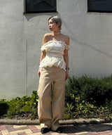 Smocking Off Shoulder Top-rokh-Forget-me-nots Online Store