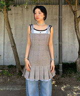 Pleated Mini Dress-Charles Jeffrey Loverboy-Forget-me-nots Online Store