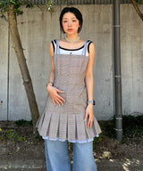 Pleated Mini Dress-Charles Jeffrey Loverboy-Forget-me-nots Online Store