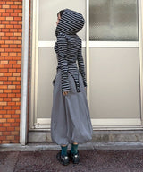 Baloon Pleats Belted Skirt-Forget-me-nots-Forget-me-nots Online Store