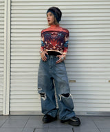 Creature Print Jersey Top-Feng Chen Wang-Forget-me-nots Online Store