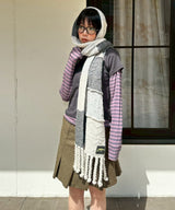 Wool Cotton Mix Knit Scarf-GANNI-Forget-me-nots Online Store